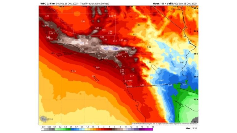 California Faces Potentially Historic Christmas Week Rainfall as Southern California Braces for Widespread Flooding Risks