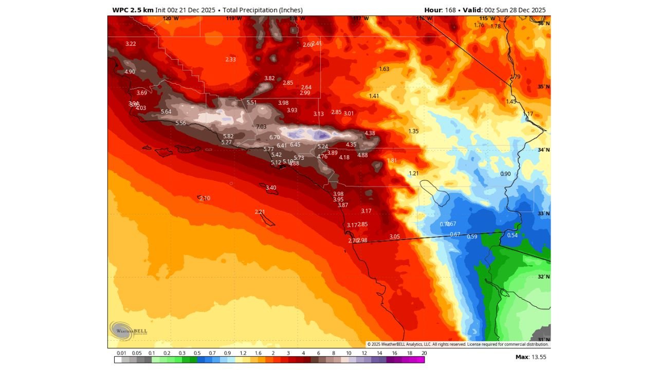 California Faces Potentially Historic Christmas Week Rainfall as Southern California Braces for Widespread Flooding Risks