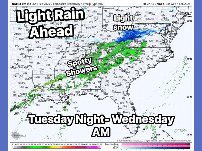 Kentucky, Tennessee and Virginia Weather Apps Showing Snow Are Likely Wrong as Forecast Shifts to Light Rain Tuesday Night Into Wednesday
